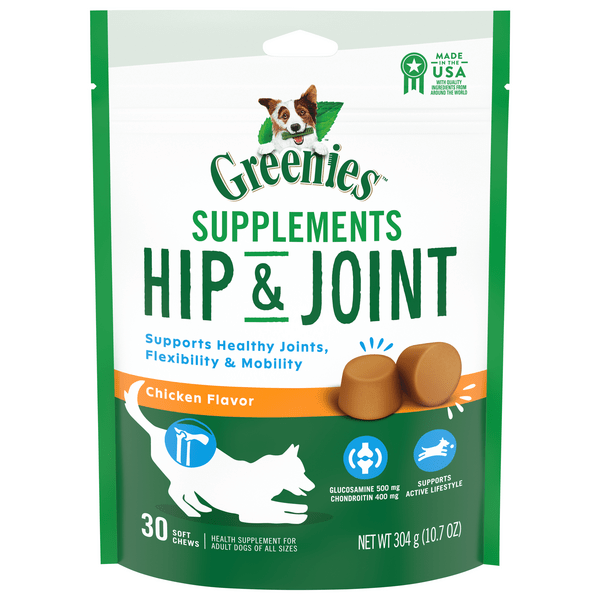Save on Greenies Hip & Joint Supplements for Adult Dogs Chicken Flavor