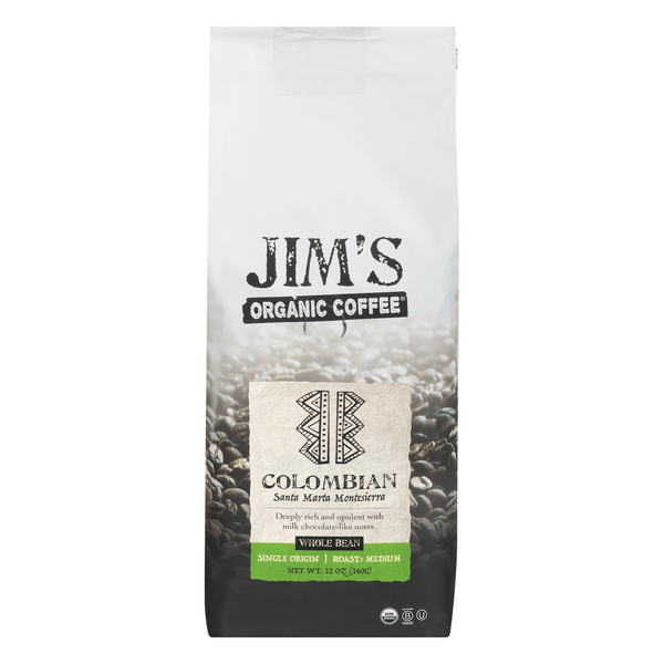 Save on Jim's Colombian Medium Roast Coffee Organic (Whole Bean) Order