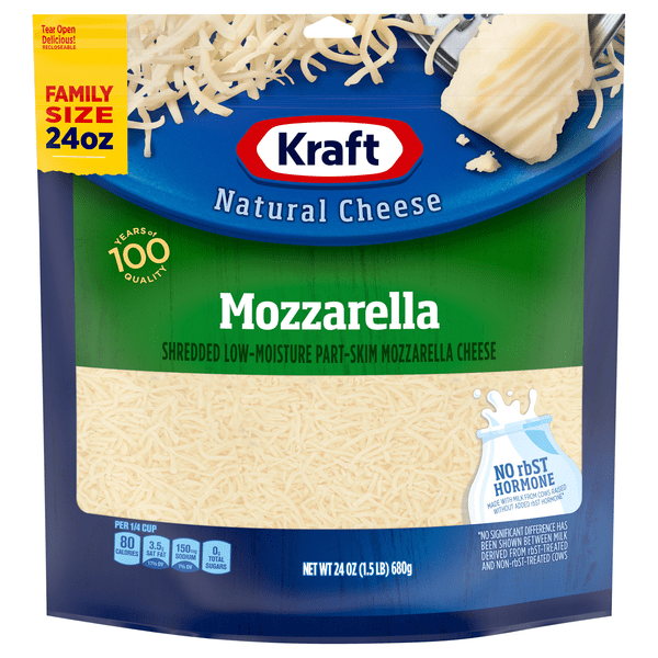 Save on Kraft Mozzarella Shredded LowMoisture PartSkim Cheese Order Online Delivery Giant