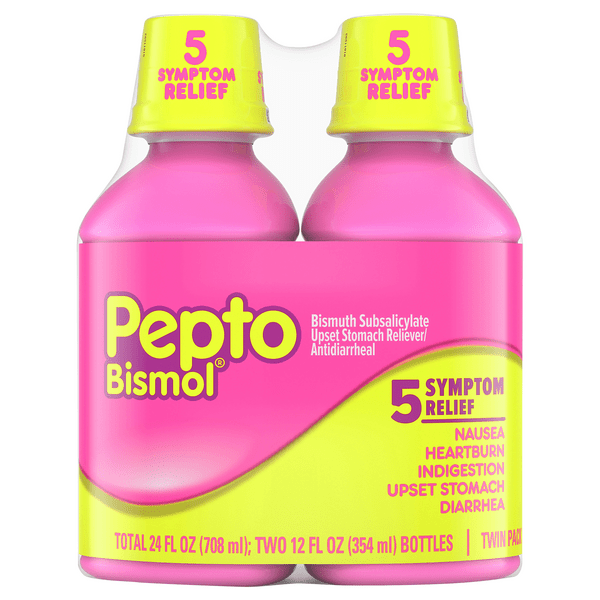 Save on Pepto Bismol 5 Symptom Relief Liquid 2 ct Order Online