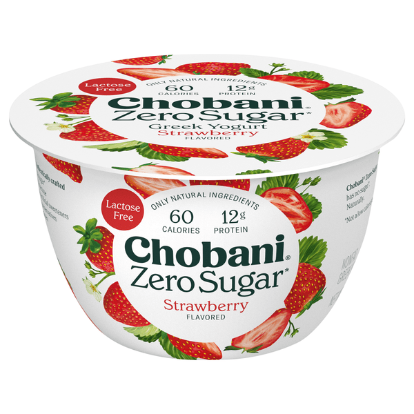 Save on Chobani Zero Sugar Non Fat Strawberry Greek Yogurt Cup Order