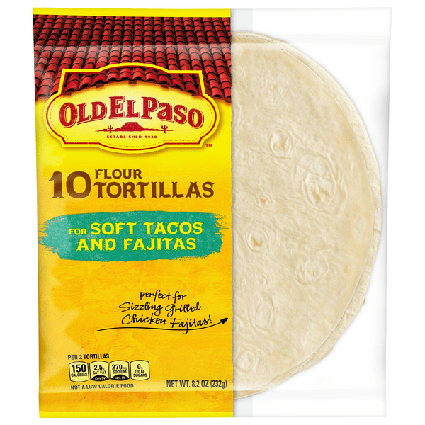 Save on Old El Paso Flour Tortillas for Soft Taco & Fajita Size 10 ct