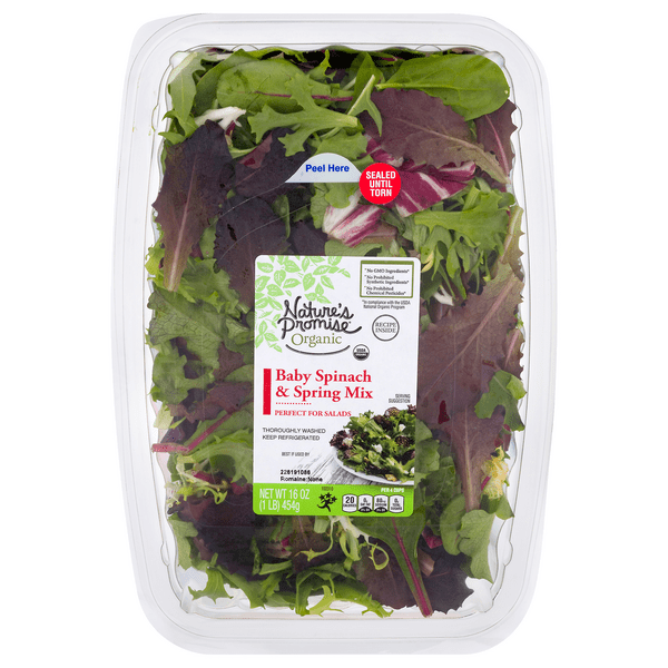 Save on Nature's Promise Organic Baby Spinach & Spring Mix Salad Blend
