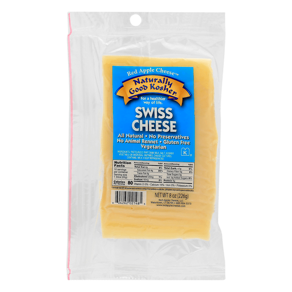 Save on Red Apple Naturally Good Kosher Swiss Cheese 10 ct Order