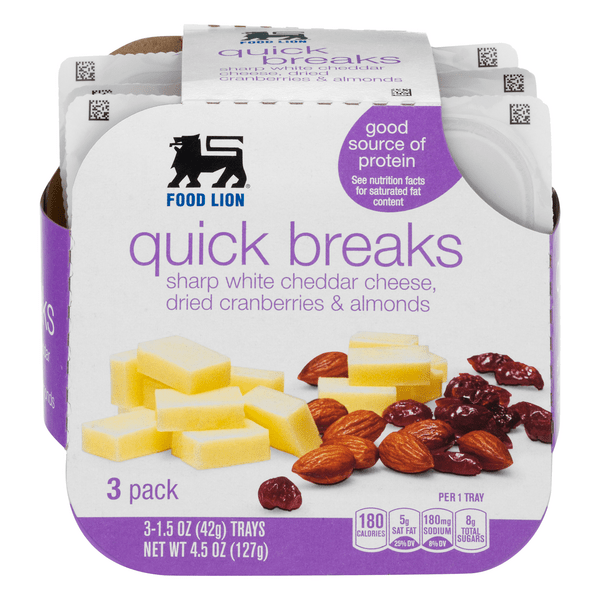 Save on Food Lion Quick Breaks Cheese Cranberries Almonds 3 ct Order