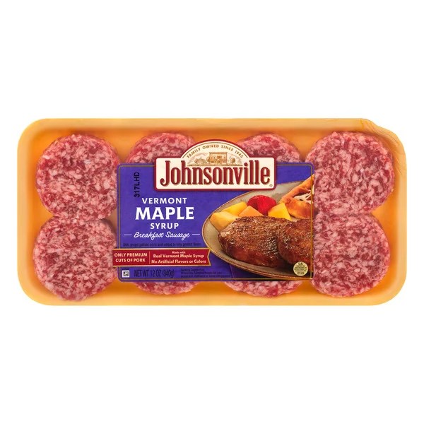Save on Johnsonville Pork Breakfast Sausage Patties Vermont Maple Syrup 8 ct Order Online