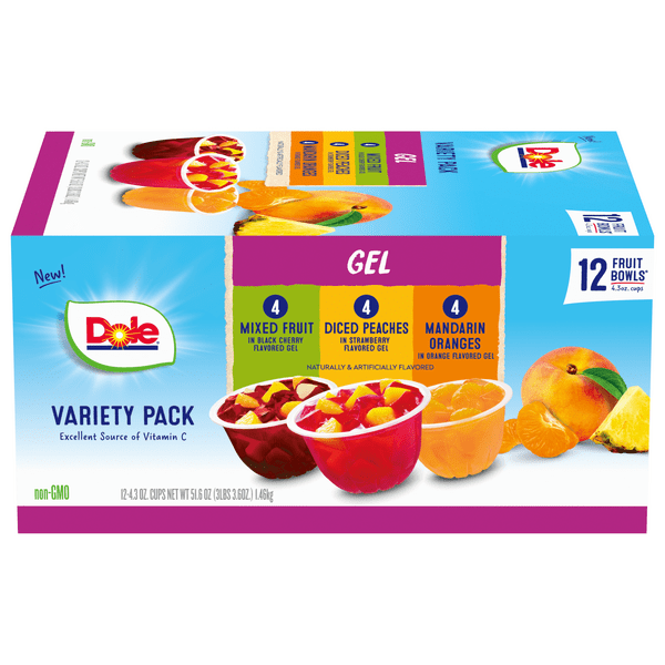 Save on Dole Gel Fruit Bowls Variety Pack 12 ct Order Online Delivery