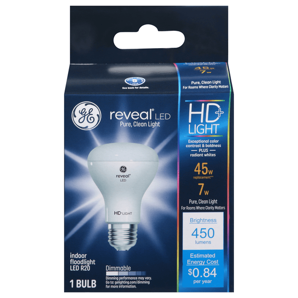 Save on GE Reveal LED HD+ Indoor Floodlight Bulb Dimmable 45w