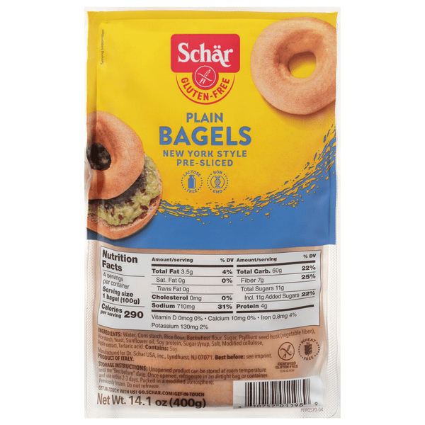 Save on Schar New York Style Bagels Plain PreSliced Gluten Free 4 ct