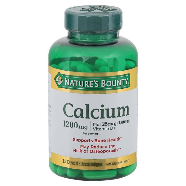 Save on Nature's Bounty Calcium 1200 mg + Vitamin D3 1000 IU Softgels Order Online Delivery Giant