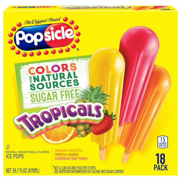 Save on Popsicle Ice Pops Assorted Tropical Flavors Sugar Free 18 ct