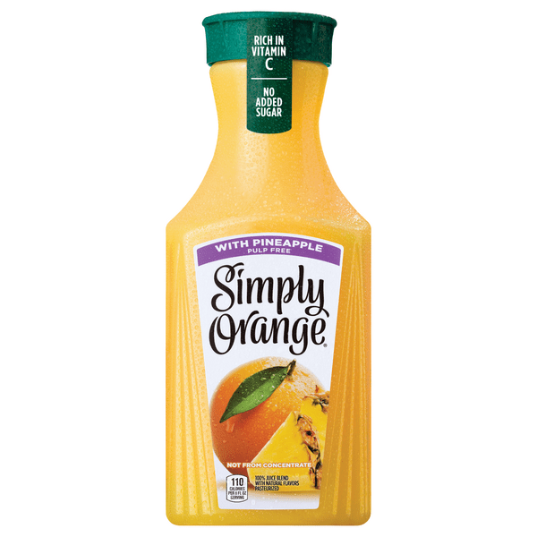 Save on Simply Orange Juice Blend with Pineapple Pulp Free Order Online Delivery Food Lion