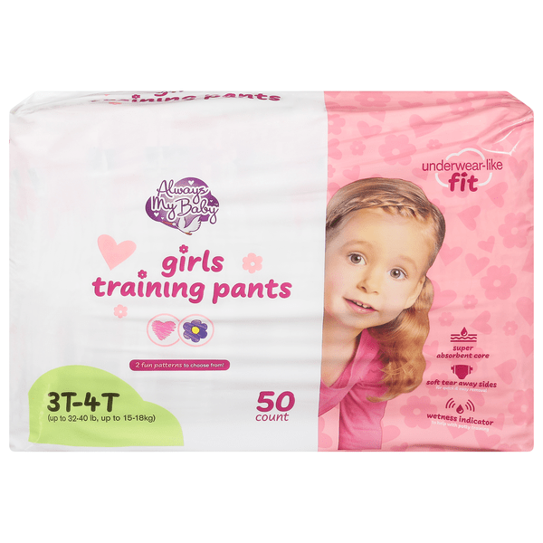 Save on Always My Baby Girls 3T4T Training Pants Up to 3240 lb Order