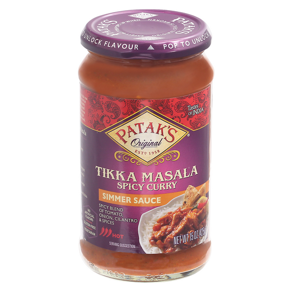 Save on Patak's Simmer Sauce Hot Tikka Masala Spicy Curry Order Online