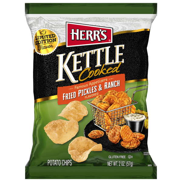 Save on Herr's Kettle Cooked Potato Chips Fried Pickles & Ranch Limited