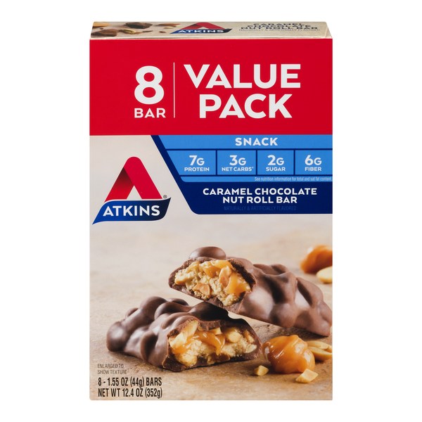 Save on Atkins Snack Caramel Chocolate Nut Roll Bar Low Carb Value Pack