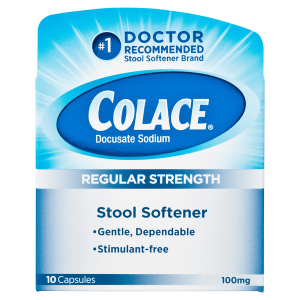 Save on Colace Stool Softener 100 mg Capsules Order Online Delivery