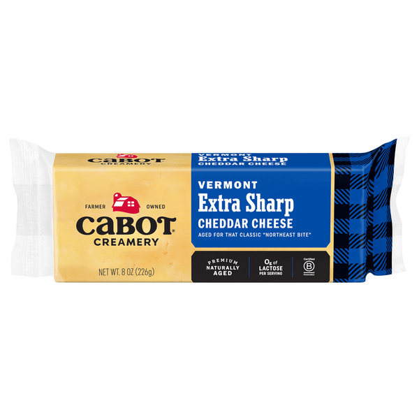 Save on Cabot Aged Vermont Extra Sharp Yellow Cheddar Cheese Block Order Online Delivery Stop