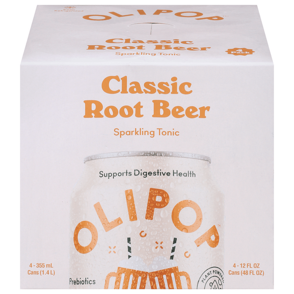 Save on Olipop Classic Root Beer Sparkling Tonic 4 pk Order Online