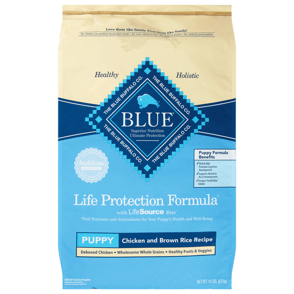 Save on BLUE Dry Puppy Dog Food Chicken & Brown Rice Recipe Natural Order Online Delivery Stop
