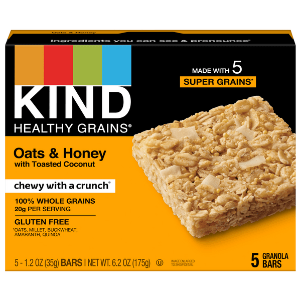 Save on KIND Healthy Grains Granola Bar Oats & Honey w/Toasted Coconut