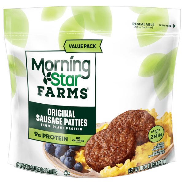 Save on MorningStar Farms Plant Protein Veggie Breakfast Sausage