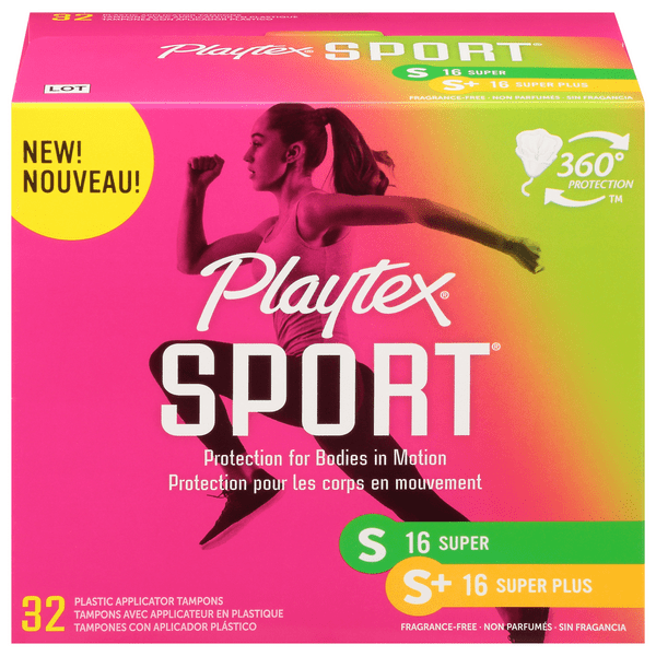Save on Playtex Sport Tampons Super/Super Plus Plastic Applicator Order Online Delivery GIANT