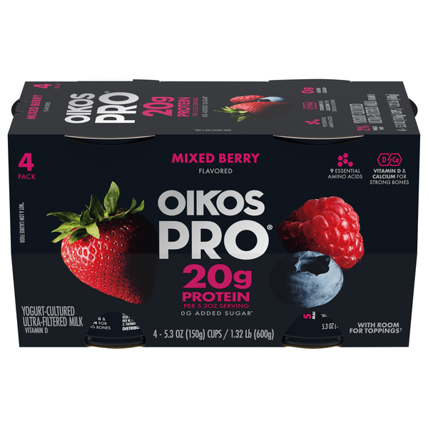 Save on Oikos Pro Yogurt 20g Protein Mixed Berry 4 ct Order Online