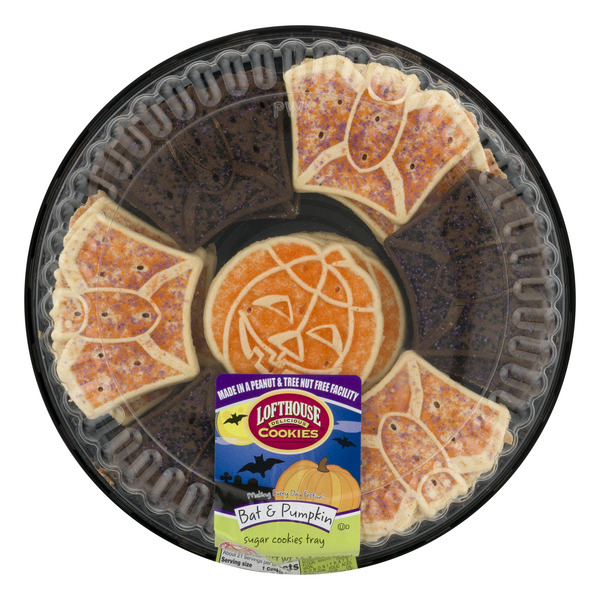 Save on Lofthouse Cutout Sugar Cookies Tray Bat & Pumpkin Order Online