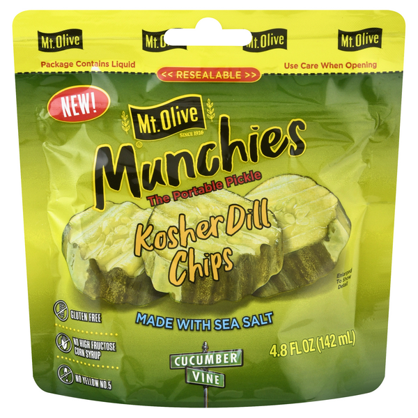 Save on Mt. Olive Munchies Kosher Dill Pickle Chips Gluten Free Order