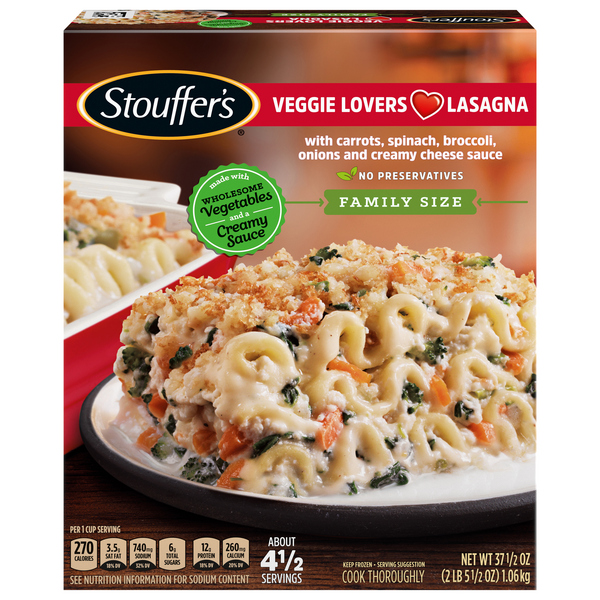 Save on Stouffer's Lasagna Veggie Lovers Family Size Order Online Delivery Food Lion