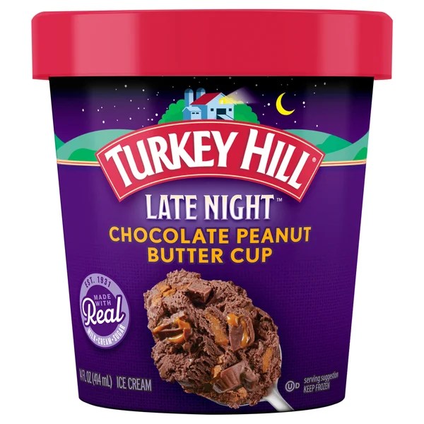 Save on Turkey Hill Late Night Chocolate Peanut Butter Cup Ice Cream Order Online Delivery
