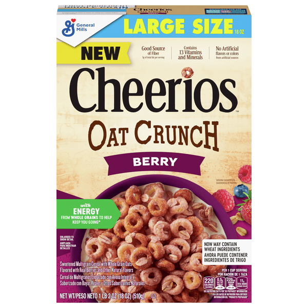Save on Cheerios Cereal Oat Crunch Berry Large Size Order Online
