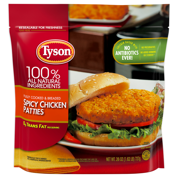 Save on Tyson Chicken Patties Spicy Fully Cooked Frozen Order Online