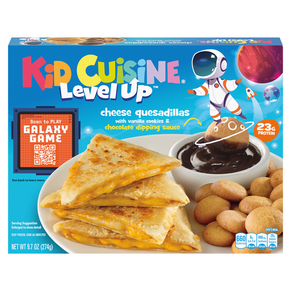 Save on Kid Cuisine Level Up Dino Cheese Quesadillas with Vanilla