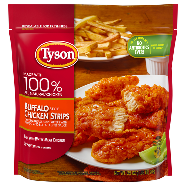 Save on Tyson Breaded Chicken Breast Strips Buffalo Style Fully Cooked