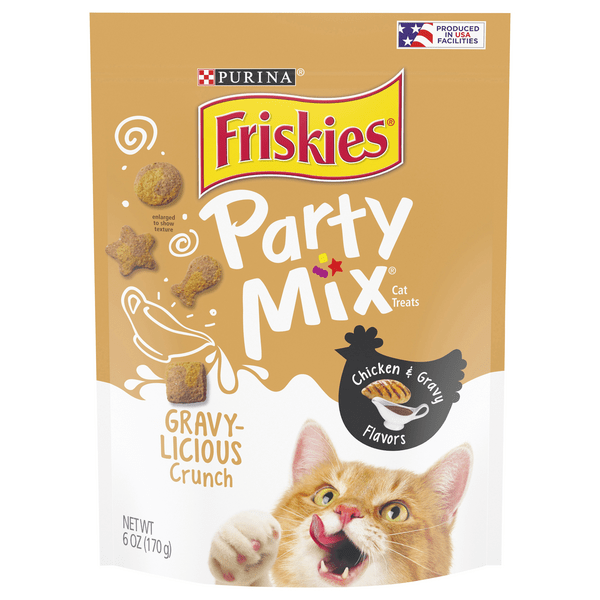 Save on Purina Friskies Party Mix Cat Treats Chicken & Gravy Order