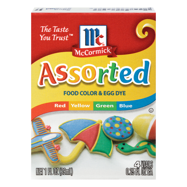 Save on McCormick Food Color & Egg Dye Assorted Red Yellow Green & Blue