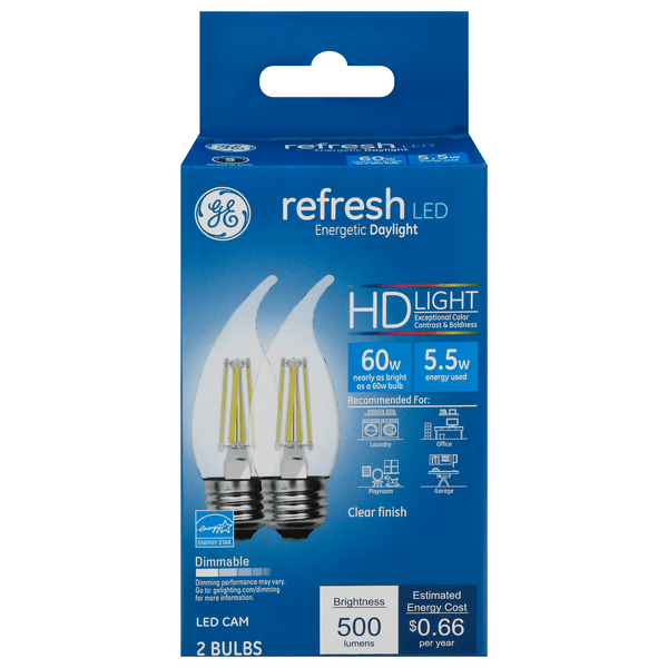 Save on GE Refresh LED HD Light Bulb Clear Finish 60w Order Online Delivery GIANT