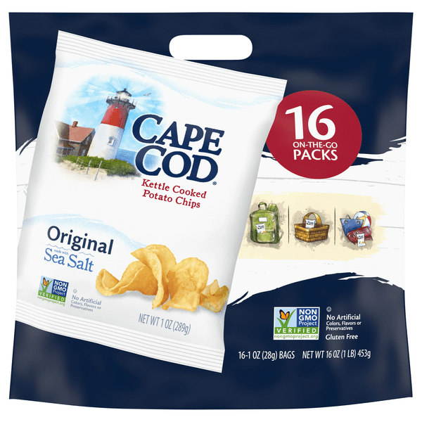 Save on Cape Cod Kettle Cooked Potato Chips Snack Packs Original 16