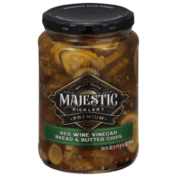Save on Mt. Olive Majestic Picklery Bread & Butter Chips Red Wine