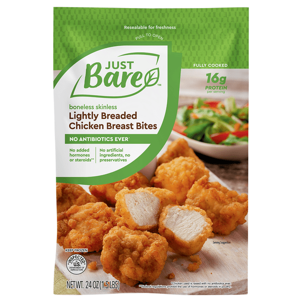 Save on Just BARE Lightly Breaded Chicken Breast Bites Order Online