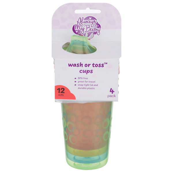 Save on Always My Baby Wash or Toss Cups with Lids 12+m Order Online