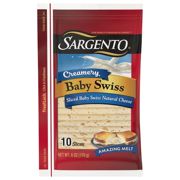 Save on Sargento Creamery Cheese Sliced Baby Swiss 10 ct Order Online Delivery Giant