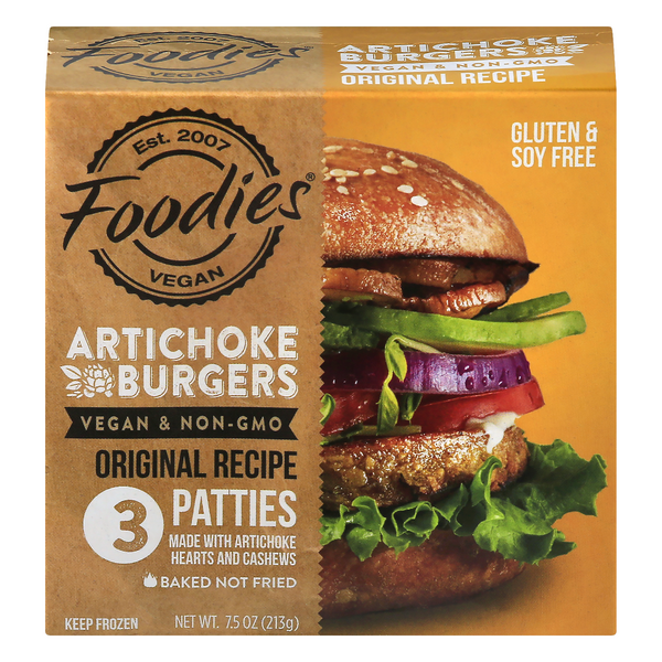 Save on Foodies Artichoke Burgers Original Recipe Gluten Free 3 ct