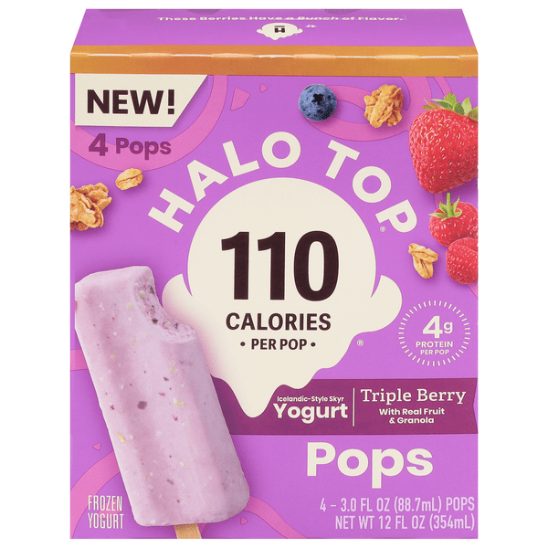 Save on Halo Top Pops IcelandicStyle Skyr Yogurt Triple Berry 4 ct