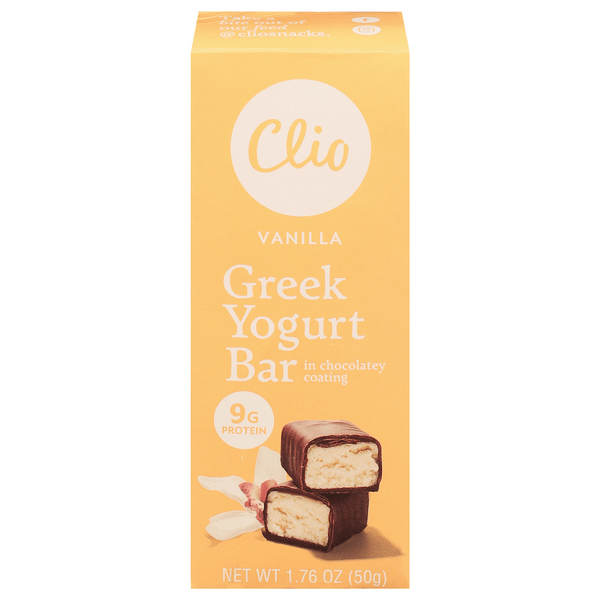 Save on Clio Greek Yogurt Bar Vanilla Refrigerated Order Online Delivery MARTIN'S