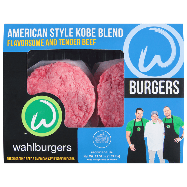 Save on Wahlburgers Burgers American Style Kobe Blend Beef 4 ct Order