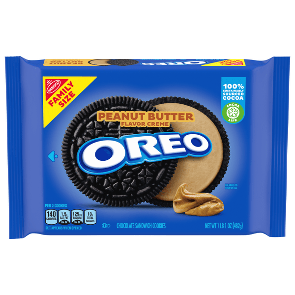 Save on OREO Chocolate Sandwich Cookies Peanut Butter Creme Family Size