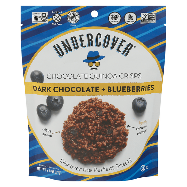 Save on Undercover Quinoa Crisps Dark Chocolate & Blueberries Order